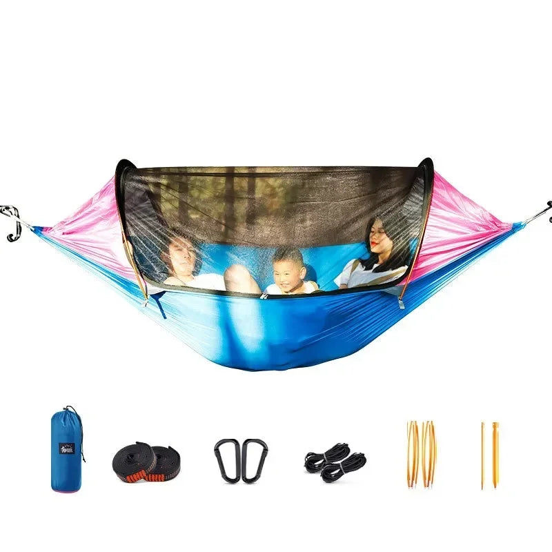 Heavy-Duty Anti-Roll Hammock with Net