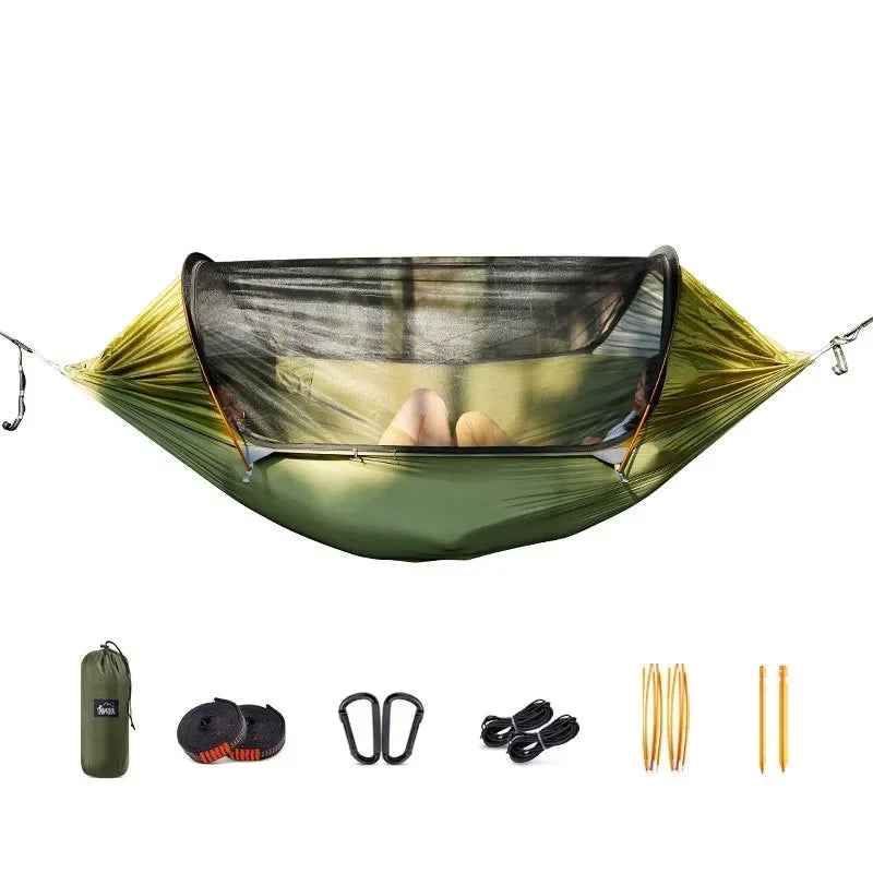 Heavy-Duty Anti-Roll Hammock with Net