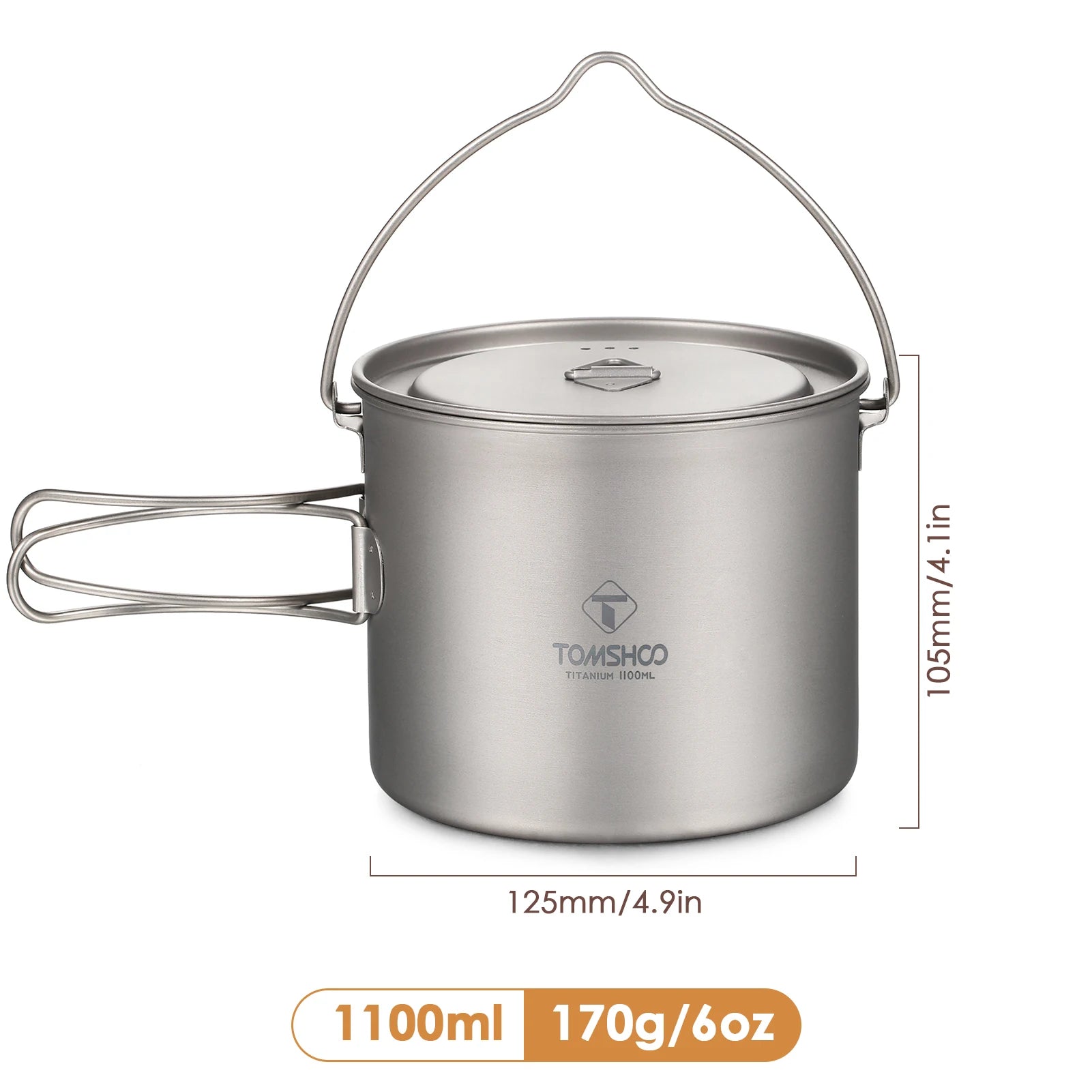 TOMSHOO Titanium Camping Pot