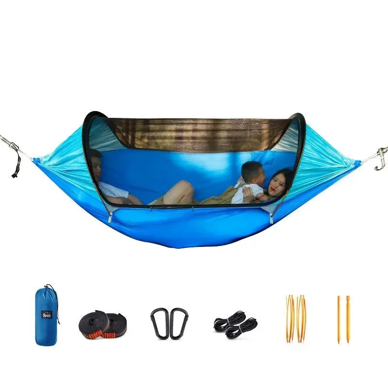 Heavy-Duty Anti-Roll Hammock with Net