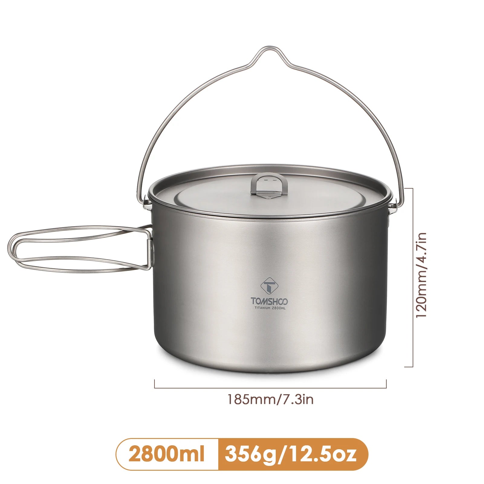 TOMSHOO Titanium Camping Pot