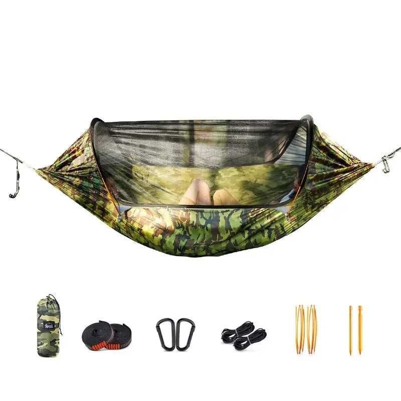 Heavy-Duty Anti-Roll Hammock with Net