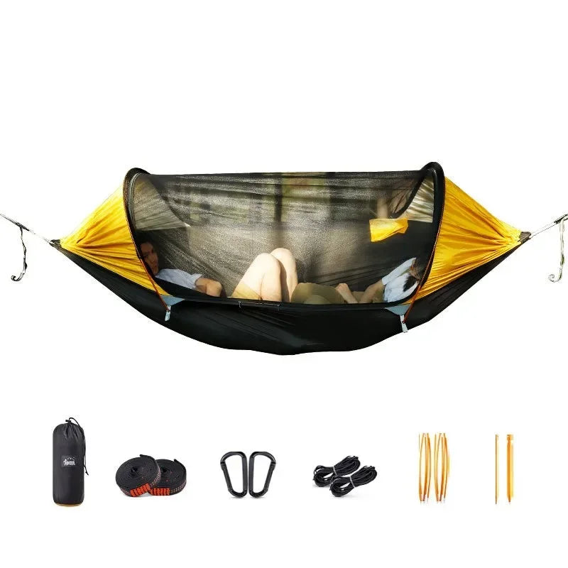 Heavy-Duty Anti-Roll Hammock with Net